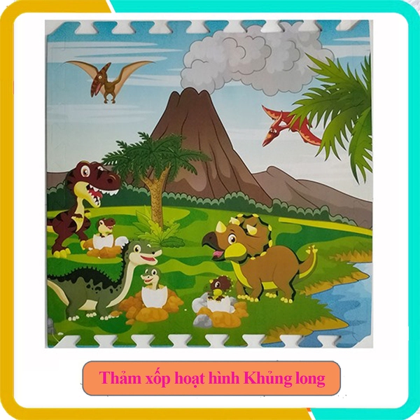 Thảm Chơi Cho Bé Hình Khủng Long - Bộ 4 Tấm (60x60x1cm)