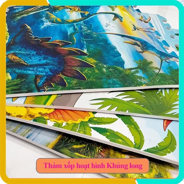 Thảm Chơi Cho Bé Hình Khủng Long - Bộ 4 Tấm (60x60x1cm)