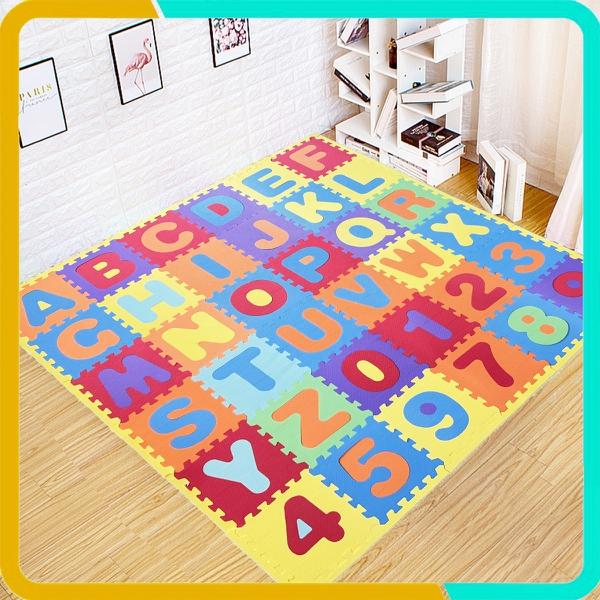 Thảm Xốp Giá Rẻ - (30x30x1cm) - Bộ 36 Tấm Chữ Cái + Chữ Số