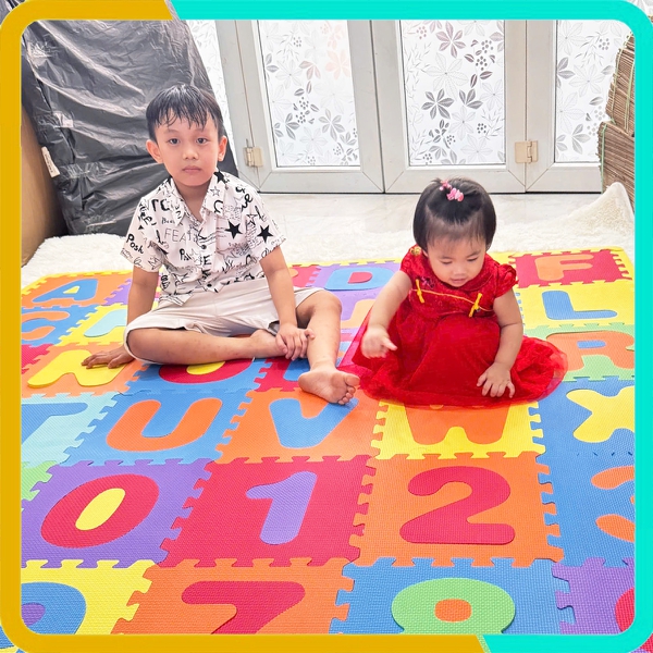 Thảm Xốp Giá Rẻ - (30x30x1cm) - Bộ 36 Tấm Chữ Cái + Chữ Số