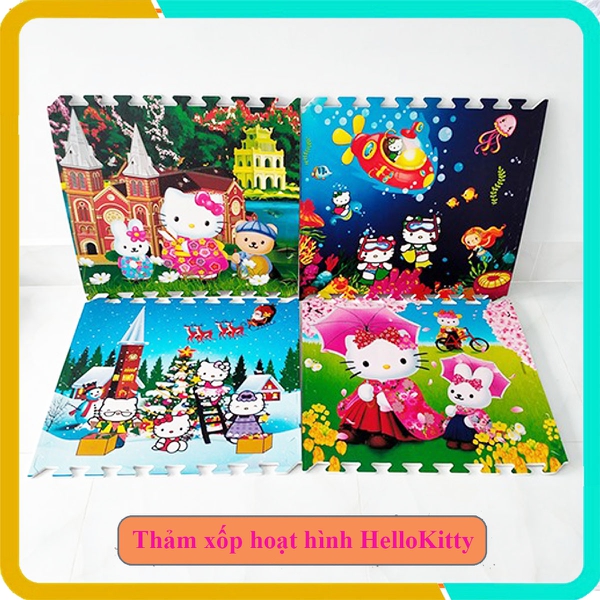 Thảm Chơi Cho Bé Hình Hello Kitty - Bộ 4 Tấm (60x60x1cm)