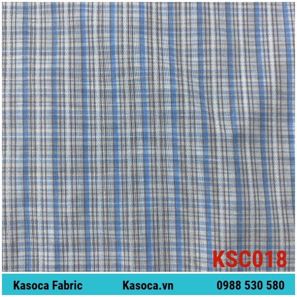 Vải Kate Sọc Kẻ Màu Lợt KSC018 – Tông Nhẹ, Ít Nhăn, Dễ May Số Lượng