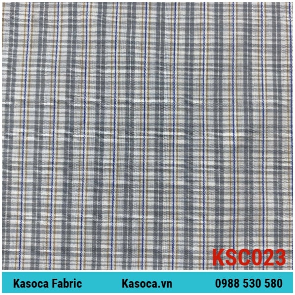 Vải Kate Sọc Kẻ Màu Lợt KSC023 – Bề Mặt Phẳng, Dễ Cắt May Theo Cây