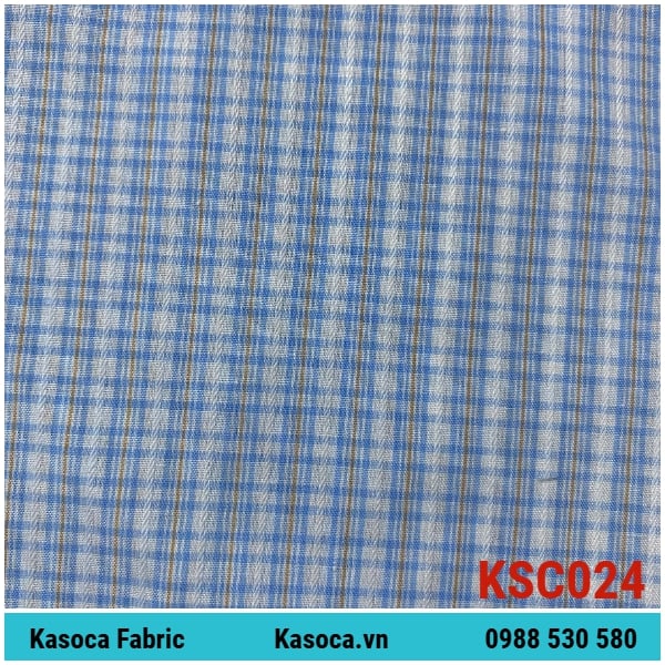 Vải Kate Sọc Kẻ Màu Lợt KSC024 – Tông Nhẹ, Ít Nhăn, Dễ May Số Lượng