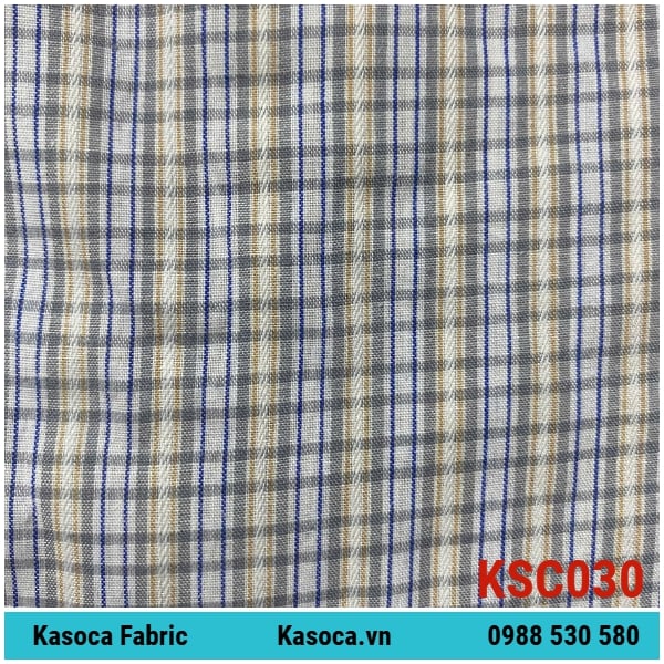 Vải Kate Sọc Kẻ Màu Lợt KSC030 – Tông Nhẹ, Ít Nhăn, Dễ May Số Lượng