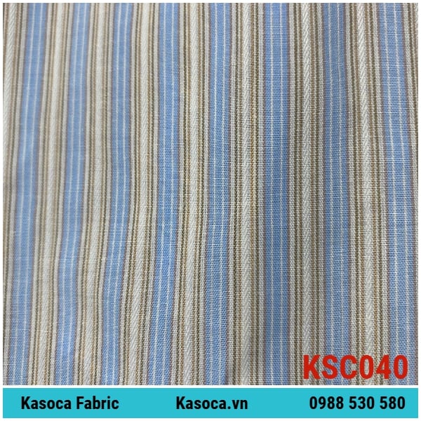 Vải Kate Sọc Kẻ Màu Lợt KSC040 – Sọc Nhẹ Dễ Phối, Phù Hợp Pijama Nam
