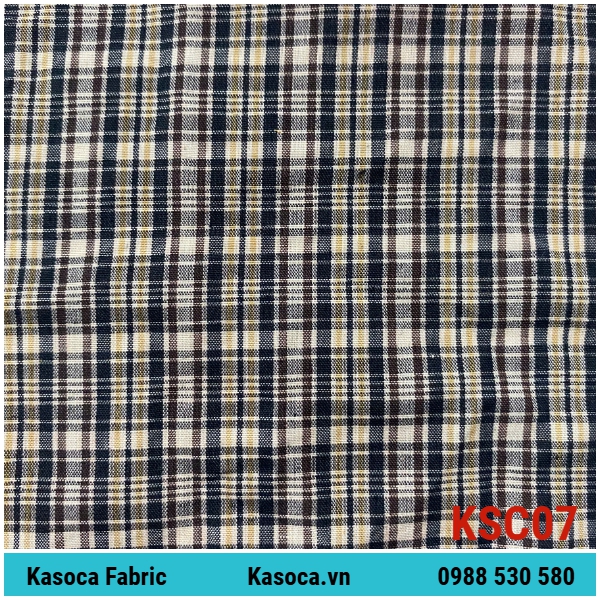 Vải Kate Caro Màu Đậm KSC07 – Họa Tiết Rõ, May Pijama Nam Đẹp