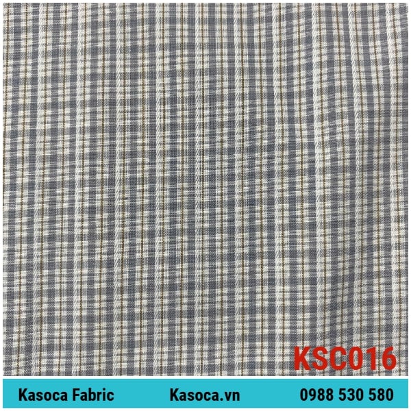 Vải Kate Sọc Caro Đà Nẵng Màu Lợt Ms KSC017