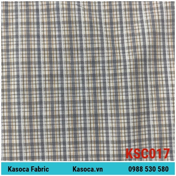 Vải Kate Sọc Caro Đà Nẵng Màu Lợt Ms KSC017