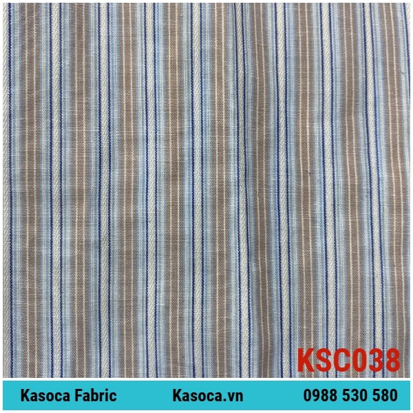Vải Kate Sọc Kẻ Màu Lợt KSC038 – Màu Lợt Sạch Mắt, Dễ May Đồ Bộ