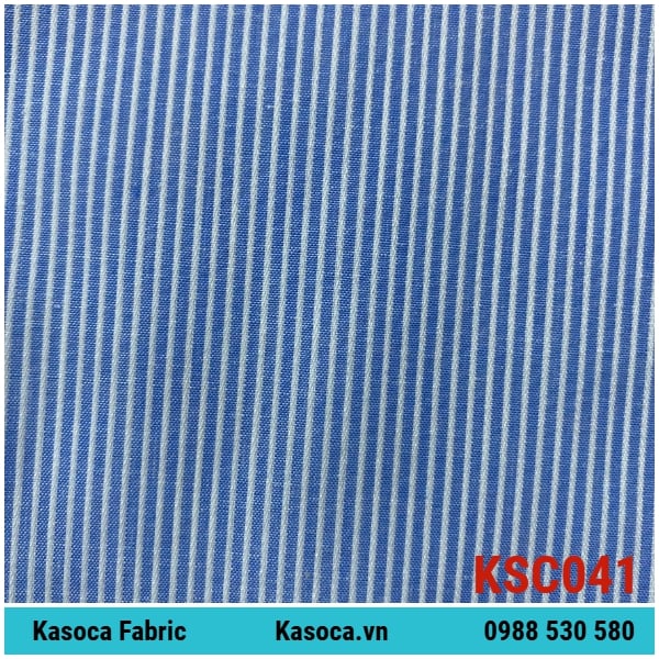 Vải Kate Sọc Xanh Nhí - Sự Lựa Chọn Thanh Lịch Cho Đồng Phục KSC042