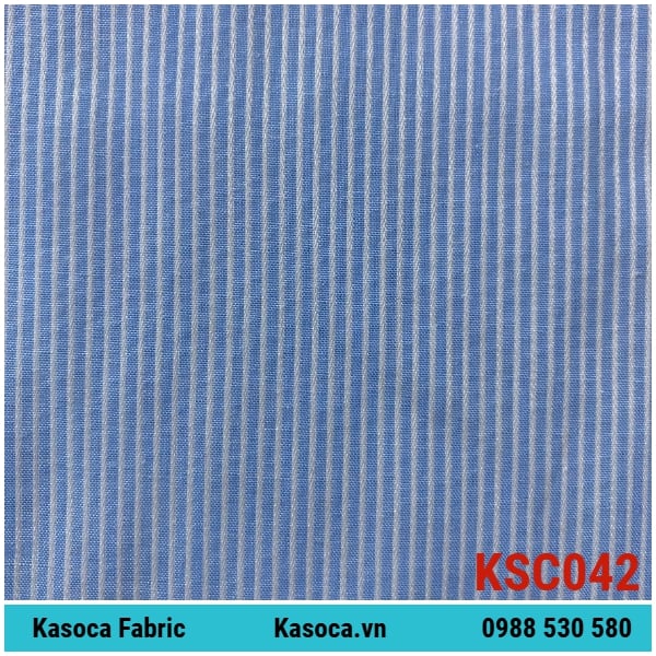 Vải Kate Sọc Xanh Nhí - Sự Lựa Chọn Thanh Lịch Cho Đồng Phục KSC042
