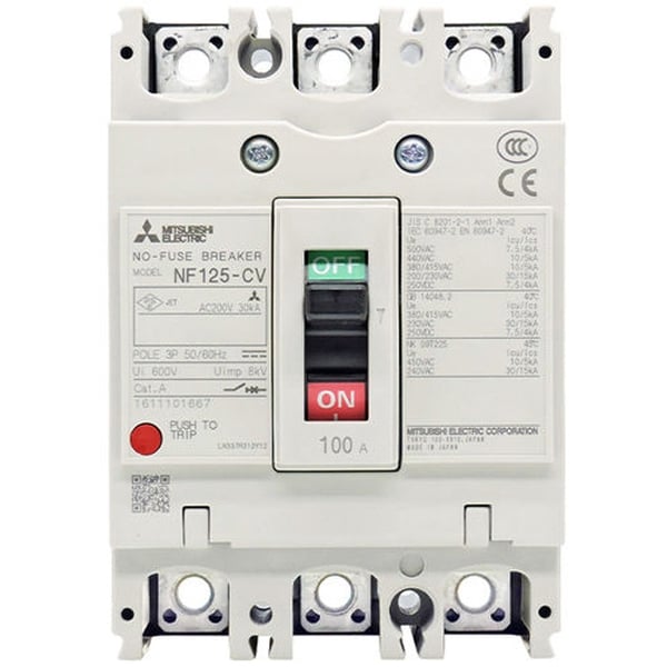 Aptomat khối MCCB MITSUBISHI NF125 CV 3P 100A 10KA