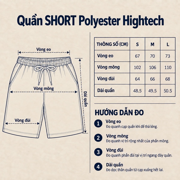  Quần Short Nam Microfiber Cao Cấp - Sọc Ngang