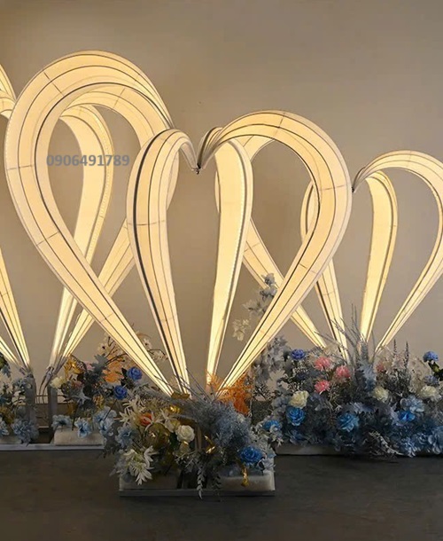 Backdrop trái tim vòm led Backdrop trái tim vòm led