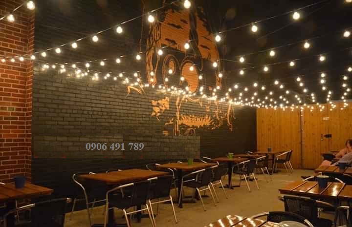 Dây đui đèn E27 dài 10m 20 bóng chống nước trang trí ngoài trời Dây đui đèn E27 dài 10m 20 bóng chống nước trang trí ngoài trời