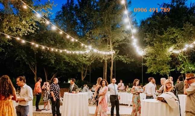 Dây đui đèn E27 dài 10m 20 bóng chống nước trang trí ngoài trời Dây đui đèn E27 dài 10m 20 bóng chống nước trang trí ngoài trời