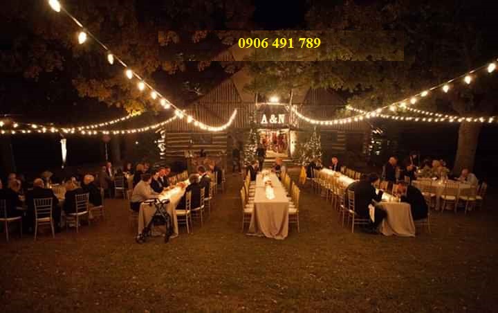 Dây đui đèn E27 dài 10m 20 bóng chống nước trang trí ngoài trời Dây đui đèn E27 dài 10m 20 bóng chống nước trang trí ngoài trời