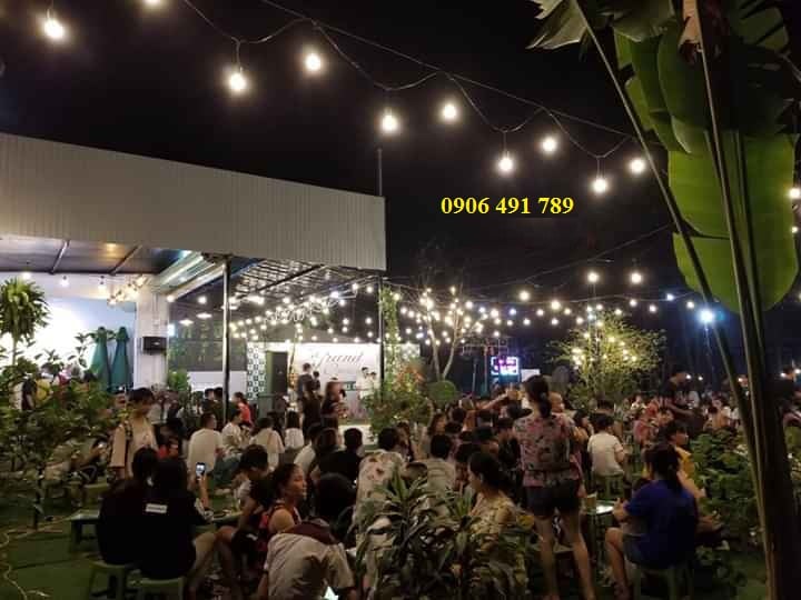 Dây đui đèn E27 dài 10m 20 bóng chống nước trang trí ngoài trời Dây đui đèn E27 dài 10m 20 bóng chống nước trang trí ngoài trời