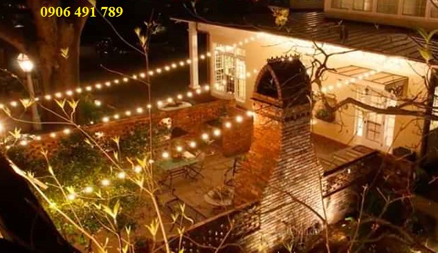 Dây đui đèn E27 dài 10m 20 bóng chống nước trang trí ngoài trời Dây đui đèn E27 dài 10m 20 bóng chống nước trang trí ngoài trời