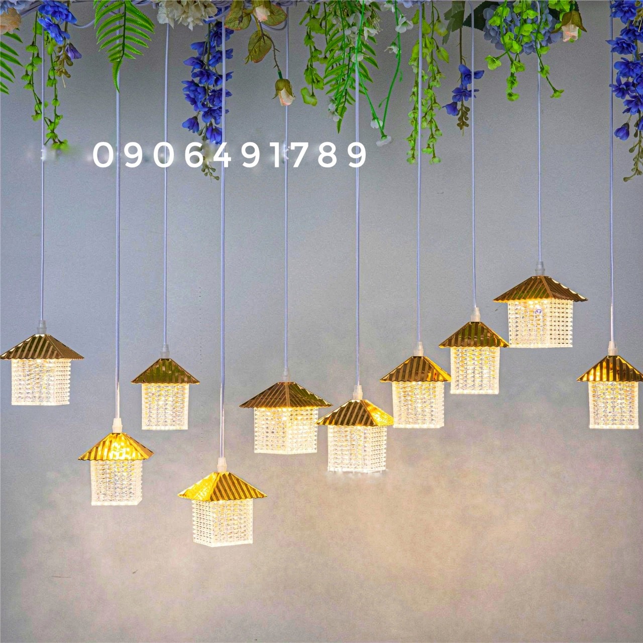 Dây đèn trang trí đám cưới thả ngôi nhà led Dây đèn trang trí đám cưới thả ngôi nhà led