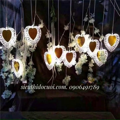 Đèn led đám cưới thả trái tim Đèn led đám cưới thả trái tim