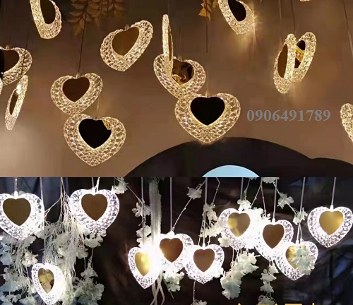 Đèn led đám cưới thả trái tim Đèn led đám cưới thả trái tim