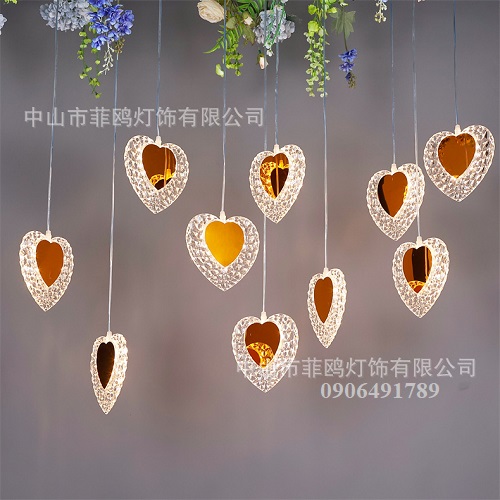 Đèn led đám cưới thả trái tim Đèn led đám cưới thả trái tim