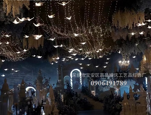 Đèn trang trí rạp cưới chim led trong suốt Đèn trang trí rạp cưới chim led trong suốt