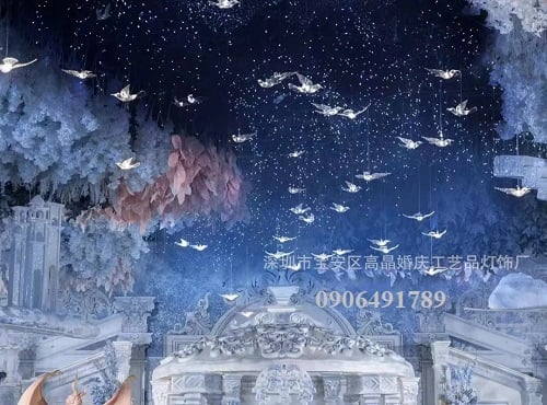 Đèn trang trí rạp cưới chim led trong suốt Đèn trang trí rạp cưới chim led trong suốt