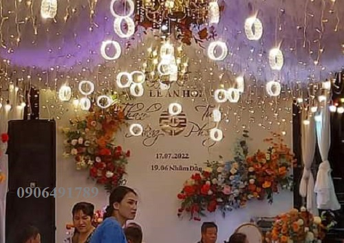 Đèn trang trí rạp cưới thả led mica Đèn trang trí rạp cưới thả led mica