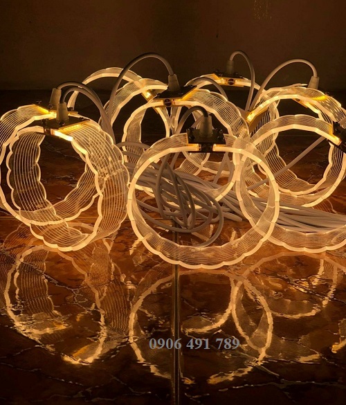 Đèn trang trí rạp cưới thả led mica Đèn trang trí rạp cưới thả led mica