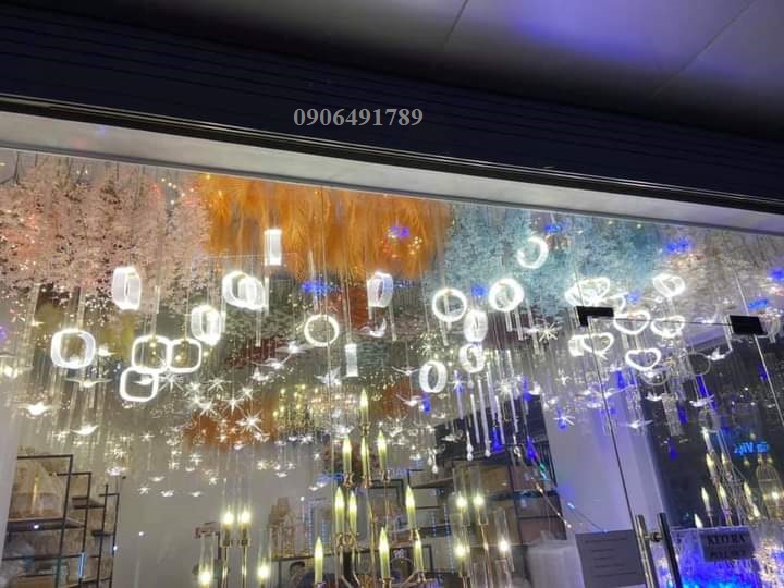 Đèn trang trí rạp cưới thả led mica Đèn trang trí rạp cưới thả led mica