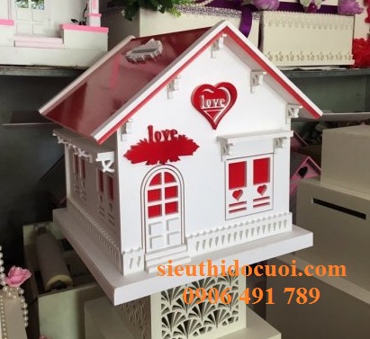 Thùng tiền đám cưới hình ngôi nhà Thùng tiền đám cưới hình ngôi nhà