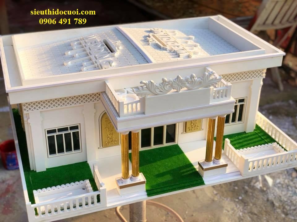 Thùng tiền đám cưới hình ngôi nhà cao cấp Thùng tiền đám cưới hình ngôi nhà cao cấp