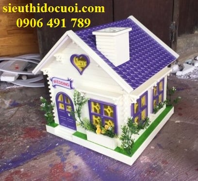 Thùng tiền đám cưới hình ngôi nhà Thùng tiền đám cưới hình ngôi nhà