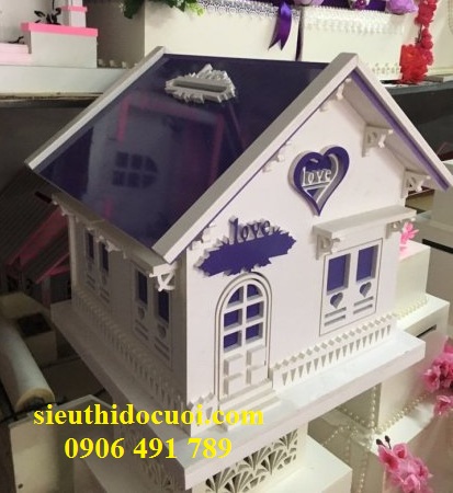 Thùng tiền đám cưới hình ngôi nhà Thùng tiền đám cưới hình ngôi nhà