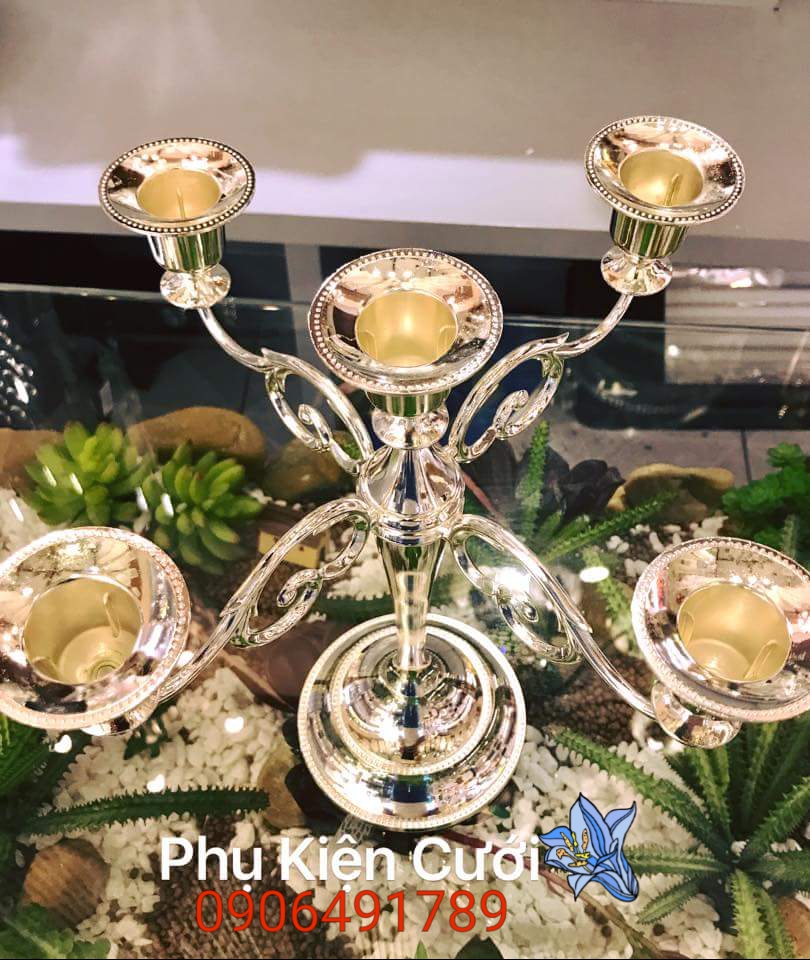 Trụ nến Gang xi bạc Trụ nến Gang xi bạc