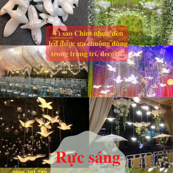 Bộ thả chim đèn led trang trí