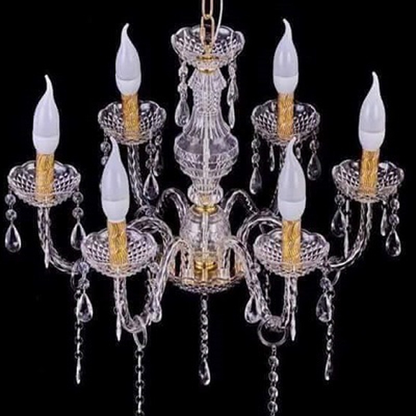 Đèn chùm nhựa trang trí đám cưới mẫu DC-03 (6 tay)