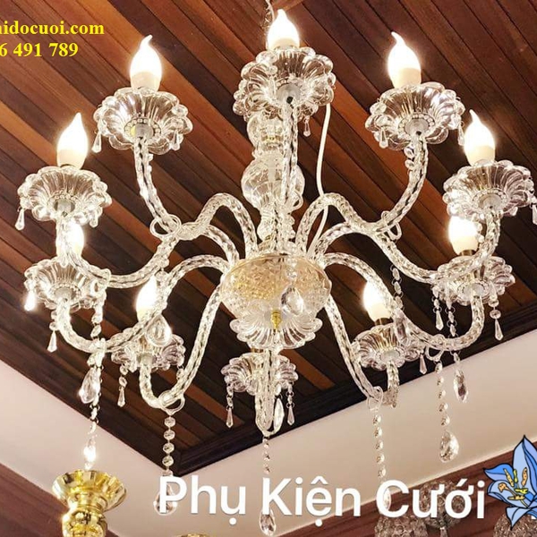 Đèn chùm pha lê nến 10 nhánh (10 nến)