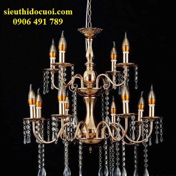 Đèn chùm sắt 12 bóng