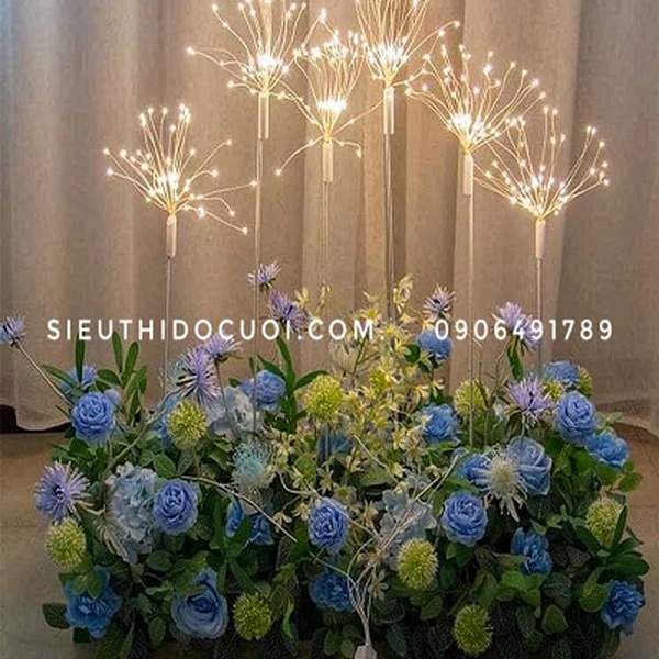 Đèn led pháo hoa trang trí lối đi tiệc cưới