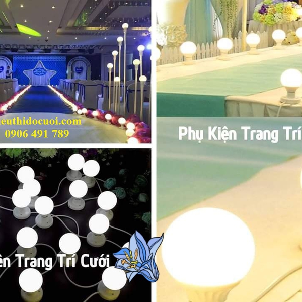 Đèn trang trí sân khấu tiệc cưới dây led bóng tròn 5m
