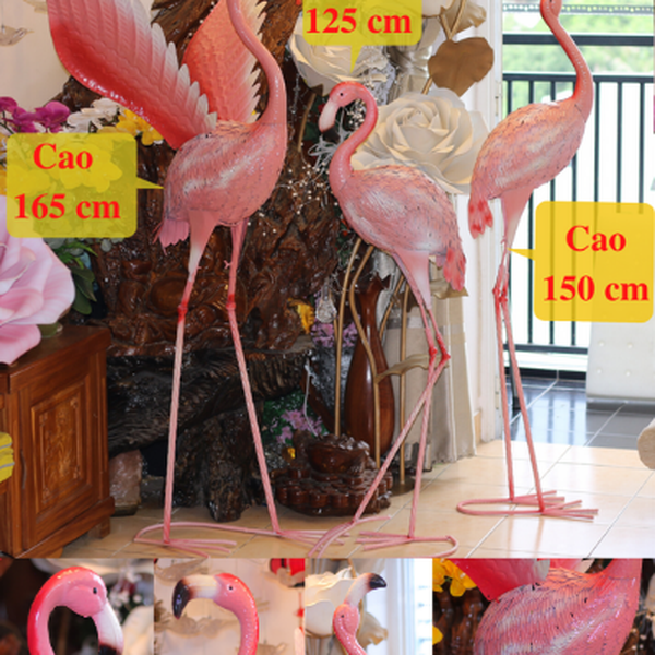 Mô hình chim hồng hạc trang trí