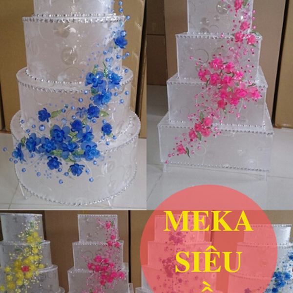 Thùng tiền cưới bằng Meka và Hoa đá