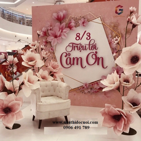 Trang trí backround, sân khấu bằng hoa mút xốp