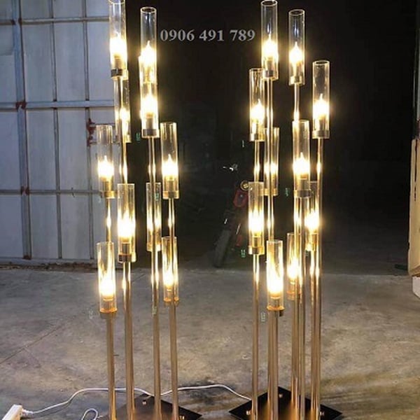 Trụ đèn led 8 ngọn, 10 ngọn có chụp đèn