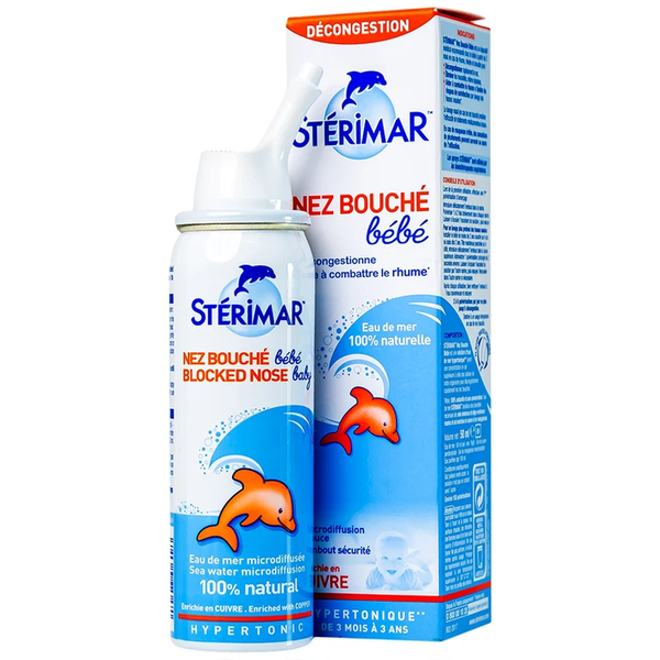 Dung dịch xịt mũi Sterimar Blocked Nose Baby 50ml – Hỗ trợ giảm nghẹt mũi, làm sạch dịch nhầy cho trẻ từ 3 tháng tuổi