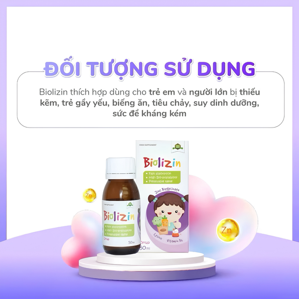 Biolizin – Bổ sung kẽm hữu cơ, giúp bé ăn ngon và tăng cường đề kháng